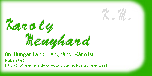 karoly menyhard business card