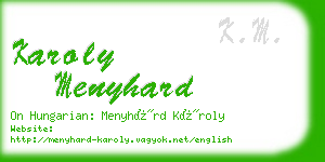 karoly menyhard business card